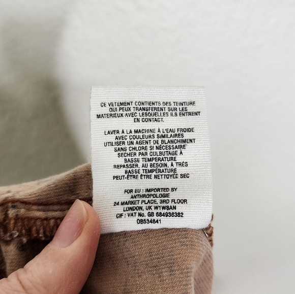 Anthropologie Pilcro Foliage Corduroy High Rise Serif Pants 29P - Picture 9 of 9